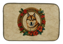 Load image into Gallery viewer, Akita Christmas Flowers Dish Drying Mat
