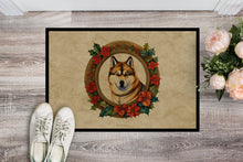 Load image into Gallery viewer, Akita Christmas Flowers Doormat