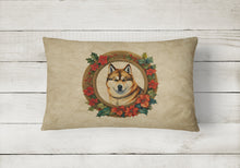 Load image into Gallery viewer, Akita Christmas Flowers Throw Pillow