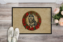 Load image into Gallery viewer, Alaskan Malamute Christmas Flowers Doormat