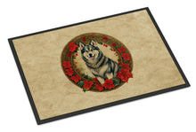 Load image into Gallery viewer, Alaskan Malamute Christmas Flowers Doormat