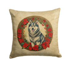 Load image into Gallery viewer, Alaskan Malamute Christmas Flowers Throw Pillow - 14x14 Decorative Pillow – Art for Your Home &amp; Patio
