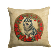 Load image into Gallery viewer, Alaskan Malamute Christmas Flowers Throw Pillow