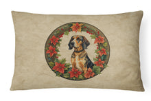 Load image into Gallery viewer, American English Coonhound Christmas Flowers Throw Pillow