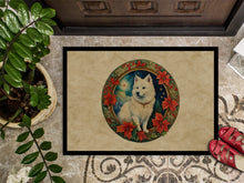 Load image into Gallery viewer, American Eskimo Christmas Flowers Doormat