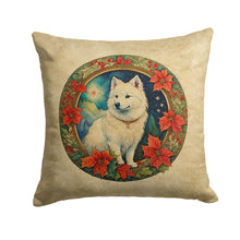Load image into Gallery viewer, American Eskimo Christmas Flowers Throw Pillow
