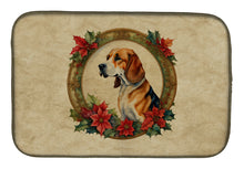 Load image into Gallery viewer, American Foxhound Christmas Flowers Dish Drying Mat