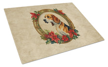 Load image into Gallery viewer, American Foxhound Christmas Flowers Glass Cutting Boards – Durable, Decorative Kitchen Art