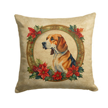 Load image into Gallery viewer, American Foxhound Christmas Flowers Throw Pillow - 14x14 Decorative Pillow – Art for Your Home &amp; Patio