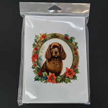 Load image into Gallery viewer, American Water Spaniel Christmas Flowers Greeting Cards - Blank Note Cards – 8-Pack of Artist-Designed Cards with Envelopes
