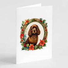 Load image into Gallery viewer, American Water Spaniel Christmas Flowers Greeting Cards - Blank Note Cards – 8-Pack of Artist-Designed Cards with Envelopes
