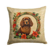Load image into Gallery viewer, American Water Spaniel Christmas Flowers Throw Pillow - 14x14 Decorative Pillow – Art for Your Home &amp; Patio