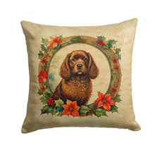 Load image into Gallery viewer, American Water Spaniel Christmas Flowers Throw Pillow