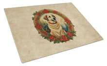 Load image into Gallery viewer, Anatolian Shepherd Dog Christmas Flowers Glass Cutting Boards – Durable, Decorative Kitchen Art