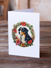 Load image into Gallery viewer, Appenzeller Sennenhund Christmas Flowers Greeting Cards - Blank Note Cards – 8-Pack of Artist-Designed Cards with Envelopes