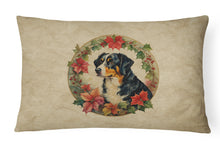 Load image into Gallery viewer, Appenzeller Sennenhund Christmas Flowers Throw Pillow