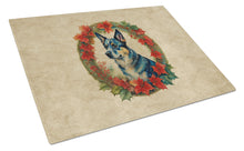 Load image into Gallery viewer, Australian Cattle Dog Christmas Flowers Glass Cutting Boards – Durable, Decorative Kitchen Art