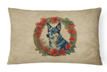 Load image into Gallery viewer, Australian Cattle Dog Christmas Flowers Throw Pillow