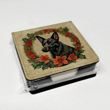 Load image into Gallery viewer, Australian Kelpie Christmas Flowers PU Leather Note Paper Holder