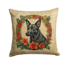 Load image into Gallery viewer, Australian Kelpie Christmas Flowers Throw Pillow - 14x14 Decorative Pillow – Art for Your Home &amp; Patio