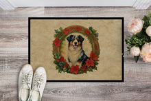 Load image into Gallery viewer, Australian Shepherd Christmas Flowers Doormat-24x36 Indoor / Outdoor Rug | Made in USA