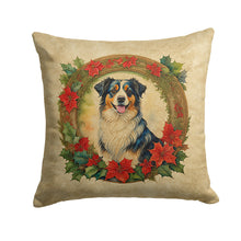 Load image into Gallery viewer, Australian Shepherd Christmas Flowers Throw Pillow - 14x14 Decorative Pillow – Art for Your Home &amp; Patio