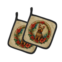 Load image into Gallery viewer, Australian Terrier Christmas Flowers Pot Holders - Set of 2 Decorative Kitchen Helpers | Made in the USA