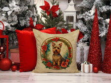 Load image into Gallery viewer, Australian Terrier Christmas Flowers Throw Pillow