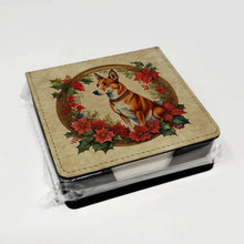 Load image into Gallery viewer, Basenji Christmas Flowers PU Leather Note Paper Holder