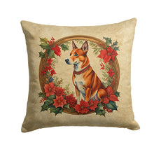 Load image into Gallery viewer, Basenji Christmas Flowers Throw Pillow
