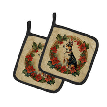Load image into Gallery viewer, Basenji Christmas Flowers Pot Holders - Set of 2 Decorative Kitchen Helpers | Made in the USA