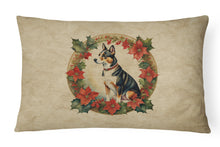 Load image into Gallery viewer, Basenji Christmas Flowers Throw Pillow