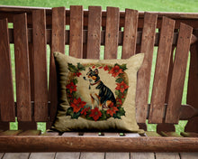 Load image into Gallery viewer, Basenji Christmas Flowers Throw Pillow - 14x14 Decorative Pillow – Art for Your Home &amp; Patio