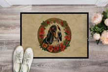 Load image into Gallery viewer, Basset Hound Christmas Flowers Doormat