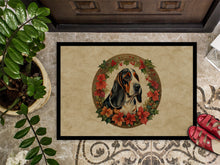 Load image into Gallery viewer, Basset Hound Christmas Flowers Doormat