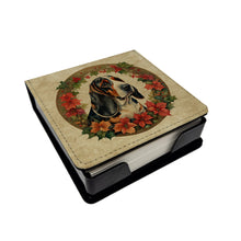 Load image into Gallery viewer, Basset Hound Christmas Flowers PU Leather Note Paper Holder