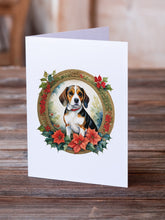 Load image into Gallery viewer, Beagle Christmas Flowers Greeting Cards - Blank Note Cards – 8-Pack of Artist-Designed Cards with Envelopes
