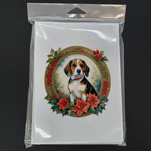 Load image into Gallery viewer, Beagle Christmas Flowers Greeting Cards - Blank Note Cards – 8-Pack of Artist-Designed Cards with Envelopes