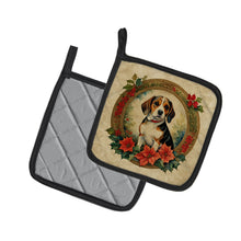 Load image into Gallery viewer, Beagle Christmas Flowers Pot Holders - Set of 2 Decorative Kitchen Helpers | Made in the USA