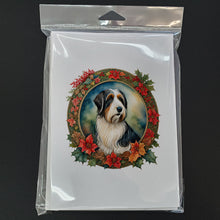Load image into Gallery viewer, Bearded Collie Christmas Flowers Greeting Cards - Blank Note Cards – 8-Pack of Artist-Designed Cards with Envelopes