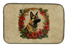 Load image into Gallery viewer, Belgian Malinois Christmas Flowers Dish Drying Mat