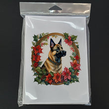 Load image into Gallery viewer, Belgian Malinois Christmas Flowers Greeting Cards - Blank Note Cards – 8-Pack of Artist-Designed Cards with Envelopes
