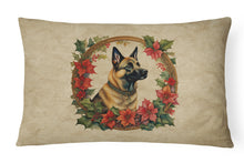 Load image into Gallery viewer, Belgian Malinois Christmas Flowers Throw Pillow