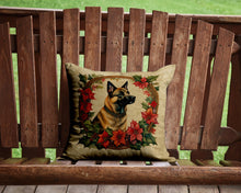 Load image into Gallery viewer, Belgian Malinois Christmas Flowers Throw Pillow - 14x14 Decorative Pillow – Art for Your Home &amp; Patio