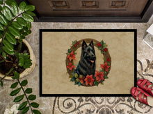 Load image into Gallery viewer, Belgian Sheepdog Christmas Flowers Doormat-24x36 Indoor / Outdoor Rug | Made in USA