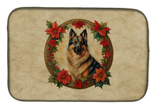 Load image into Gallery viewer, Belgian Tervuren Christmas Flowers Dish Drying Mat