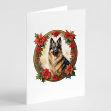 Load image into Gallery viewer, Belgian Tervuren Christmas Flowers Greeting Cards - Blank Note Cards – 8-Pack of Artist-Designed Cards with Envelopes