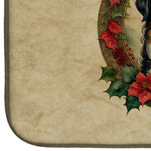 Load image into Gallery viewer, Bernese Mountain Dog Christmas Flowers Dish Drying Mat