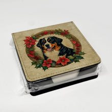 Load image into Gallery viewer, Bernese Mountain Dog Christmas Flowers PU Leather Note Paper Holder