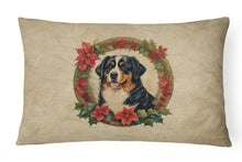 Load image into Gallery viewer, Bernese Mountain Dog Christmas Flowers Throw Pillow